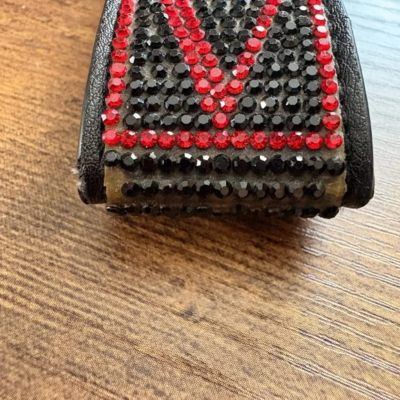 Victorias Secret Black, Red, Pink and White Bedazzled Women's Wristlet keychain - Picture 6 of 7